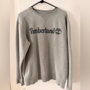 Timberland Gray Crewneck Sweatshirt with Logo